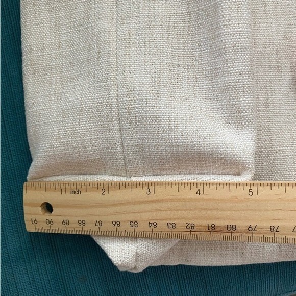 Handmade Linen Tote Bag Pink Floral Heart Drawstring Cottagecore Beige Large - Picture 8 of 10